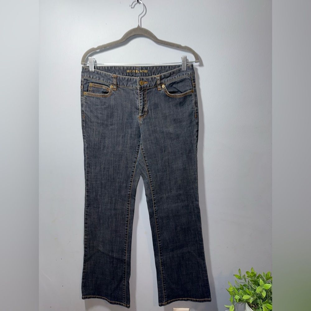 Michael Kors Women’s Dark Gray-Blue Denim Boot cut Jeans size 8 EUC